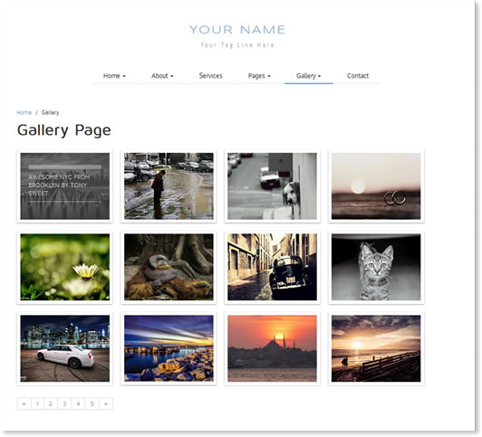 Bootstrap Gallery Page